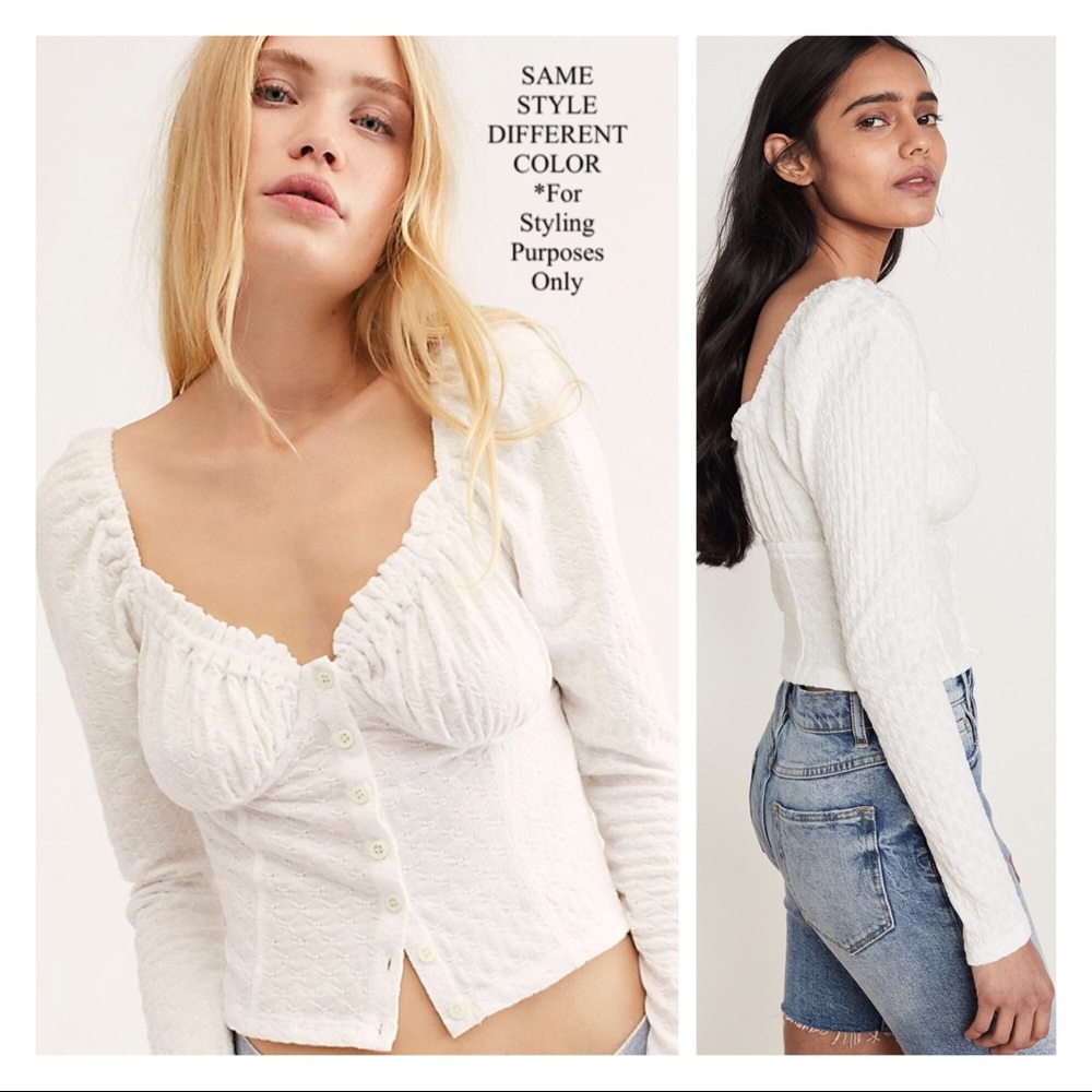 FREE PEOPLE BOHO LONG SLEEVES BUTTON DOWN TOP A2C - Picture 13 of 16